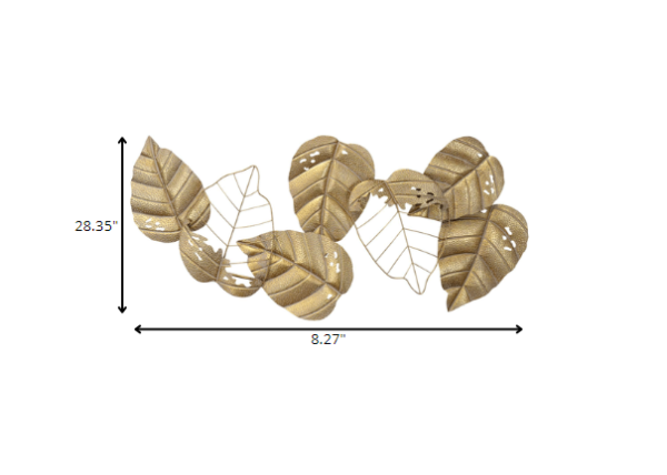 Gold Metal Leaf Centerpiece Wall Decor - Image 4
