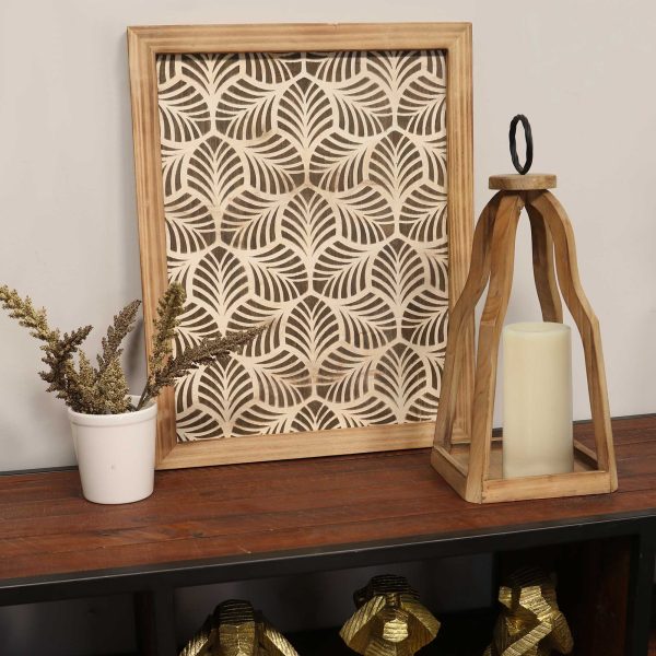Metal & Open Wood Lantern - Image 2