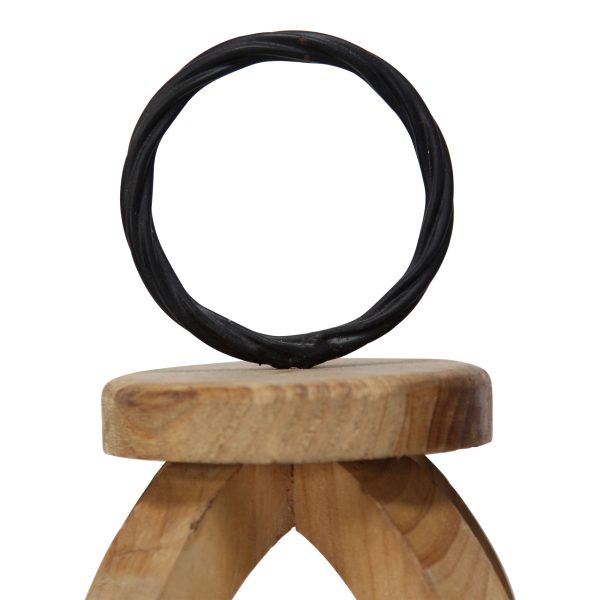 Metal & Open Wood Lantern - Image 3