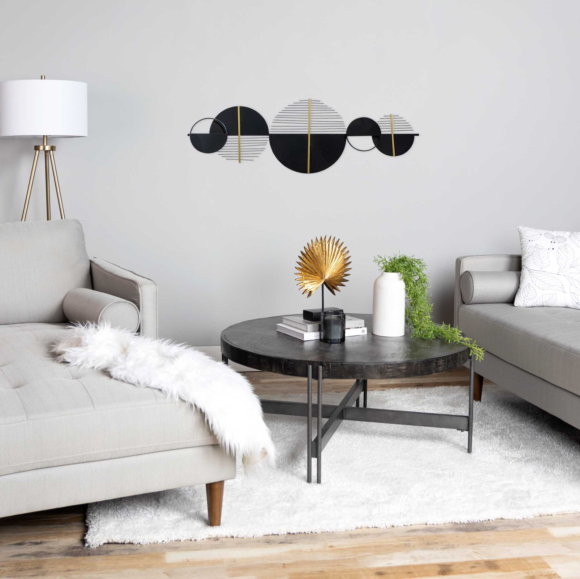 48 Black & Gold Modern Metal Centerpiece - Image 2