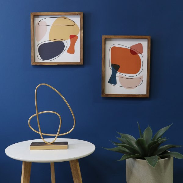 Gold Abstract Metal Tabletop Sculpture - Image 2