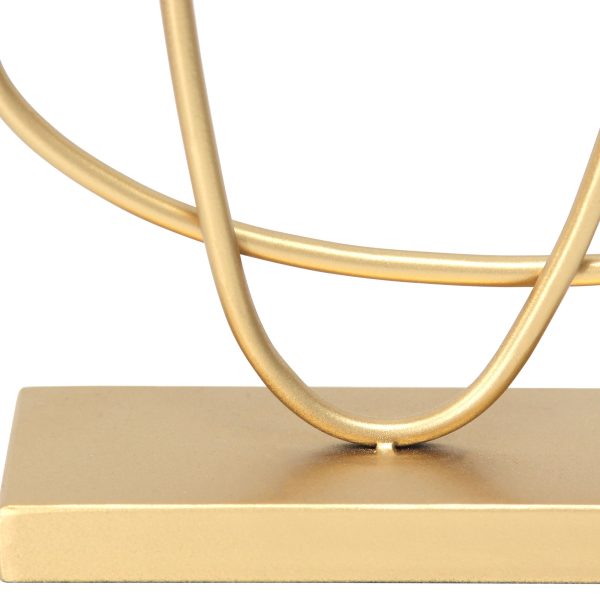 Gold Abstract Metal Tabletop Sculpture - Image 3