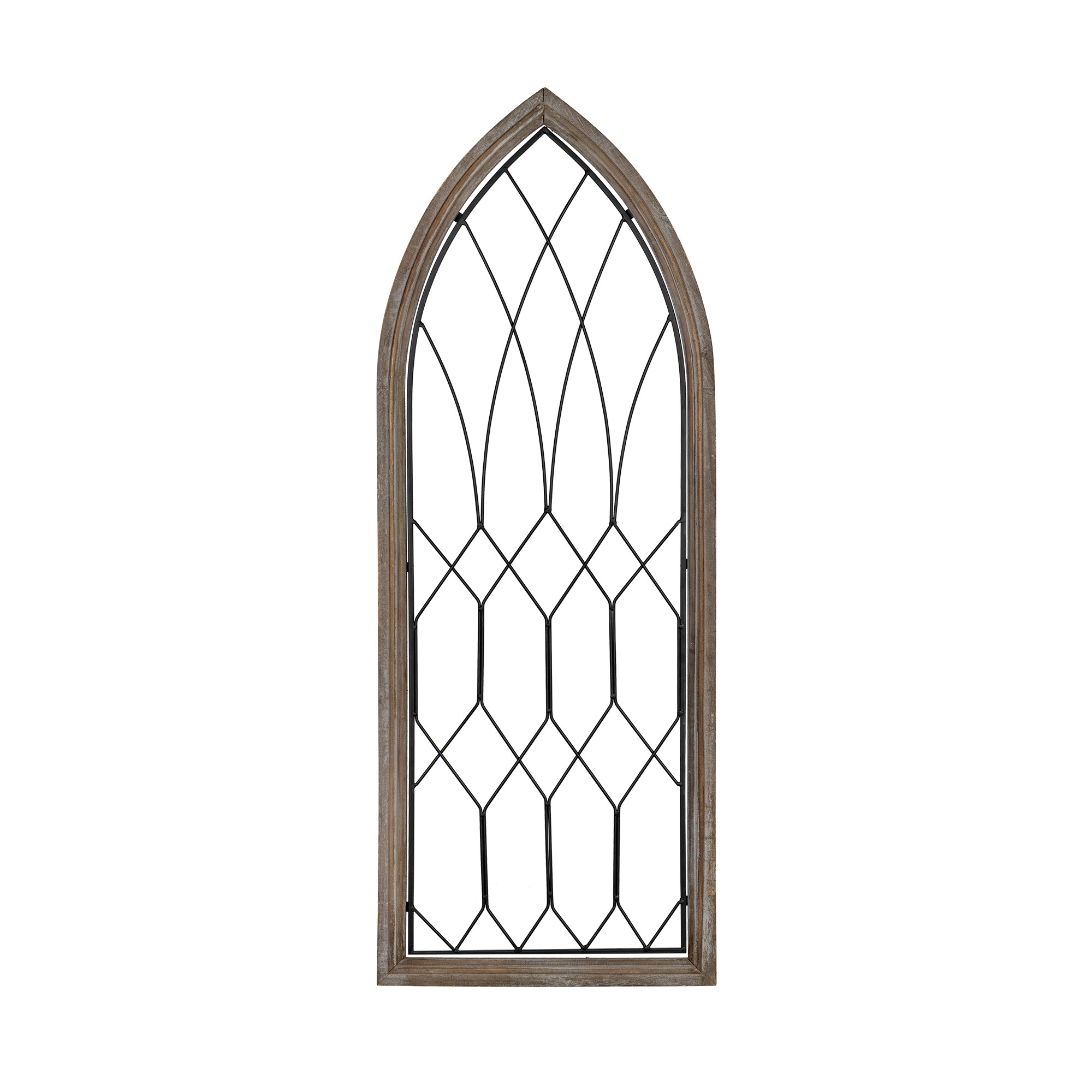 Cathedral Style Wood and Metal Window Panel - Image 3