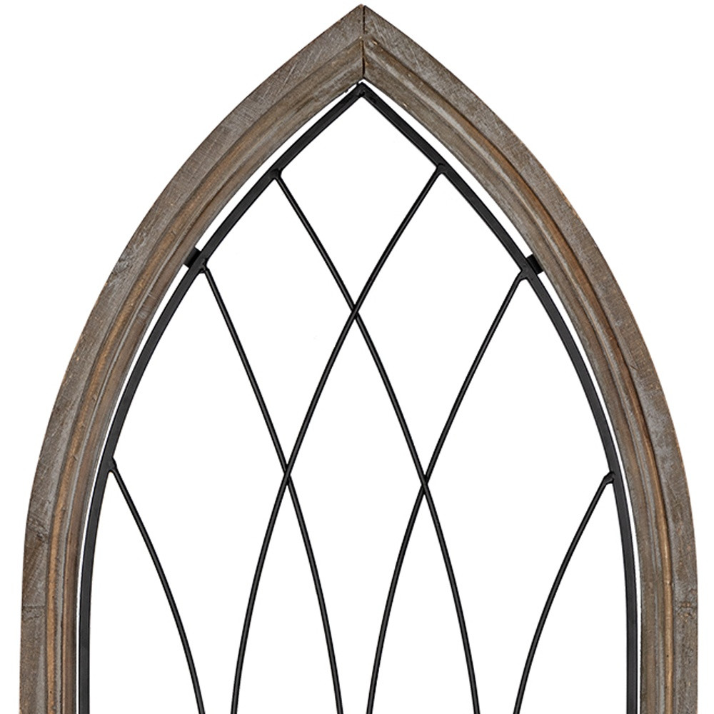 Cathedral Style Wood and Metal Window Panel - Image 4