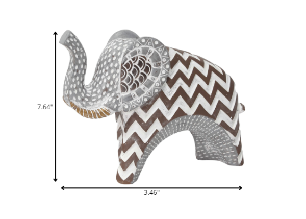 Carved Tribal Elephant Tabletop - Image 5