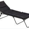 Premium Black Steel Black Cushion Chaise Lounge