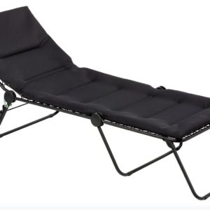Premium Black Steel Black Cushion Chaise Lounge