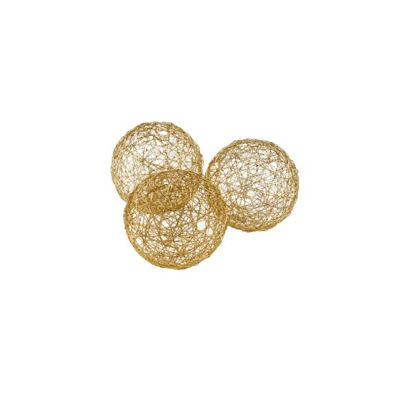 3" X 3" X 3" Gold Iron Wire Spheres Box Of 3 - Image 3