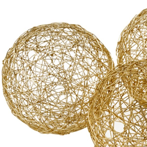 3" X 3" X 3" Gold Iron Wire Spheres Box Of 3 - Image 5
