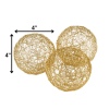 4" X 4" X 4" Gold Iron Wire Spheres Box Of 3 - Image 2