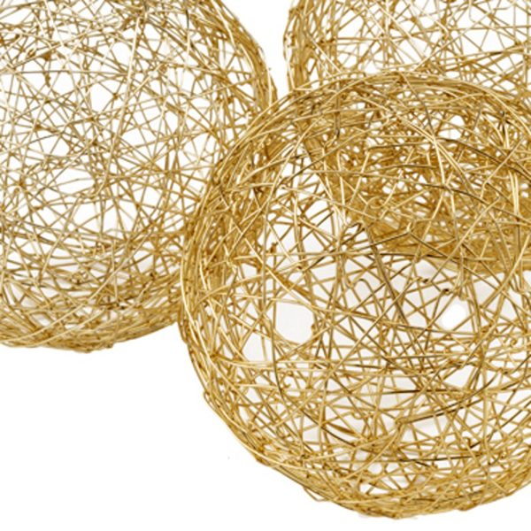 4" X 4" X 4" Gold Iron Wire Spheres Box Of 3 - Image 5