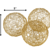 5" X 5" X 5" Gold Iron Wire Spheres Box Of 3 - Image 2