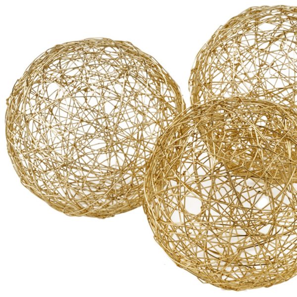 5" X 5" X 5" Gold Iron Wire Spheres Box Of 3 - Image 4