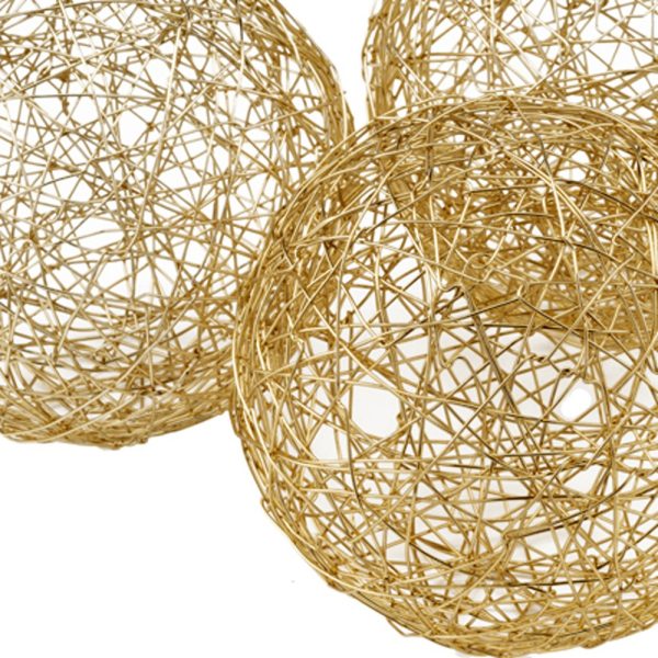 5" X 5" X 5" Gold Iron Wire Spheres Box Of 3 - Image 5
