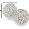 4" X 4" X 4" Silver Iron & Cristal Spheres Set Of 2 - Image 2