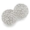 4" X 4" X 4" Silver Iron & Cristal Spheres Set Of 2 - Image 3
