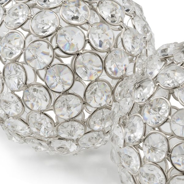4" X 4" X 4" Silver Iron & Cristal Spheres Set Of 2 - Image 5