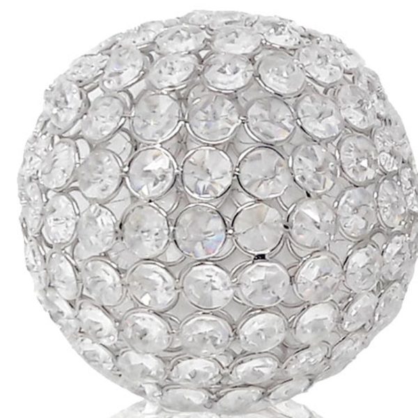 5" X 5" X 5" Silver Iron & Cristal Spheres Set Of 2 - Image 4