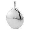 Mod Buffed Silver Long Neck Disc Vase - Image 3