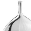 Mod Buffed Silver Long Neck Disc Vase - Image 4