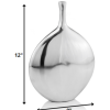 3" X 9" X 12" Silver Aluminum Meduim Long Neck Disc Vase - Image 2