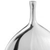 3" X 9" X 12" Silver Aluminum Meduim Long Neck Disc Vase - Image 4