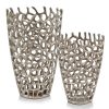 7" X 7" X 13" Silver Aluminum Branch Twig Small Table Vase - Image 2