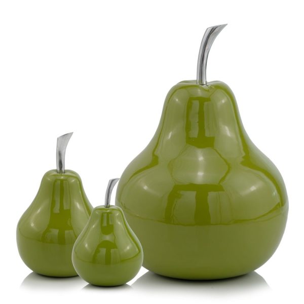 4.25" X 4.25" X 7" Green Aluminum Small Pear - Image 2