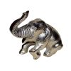 5" X 10" X 8" Silver Aluminum Resting Elephant - Image 3