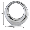 4" X 19" X 19" Silver Aluminum Ring Large Hoop Vase - Image 2