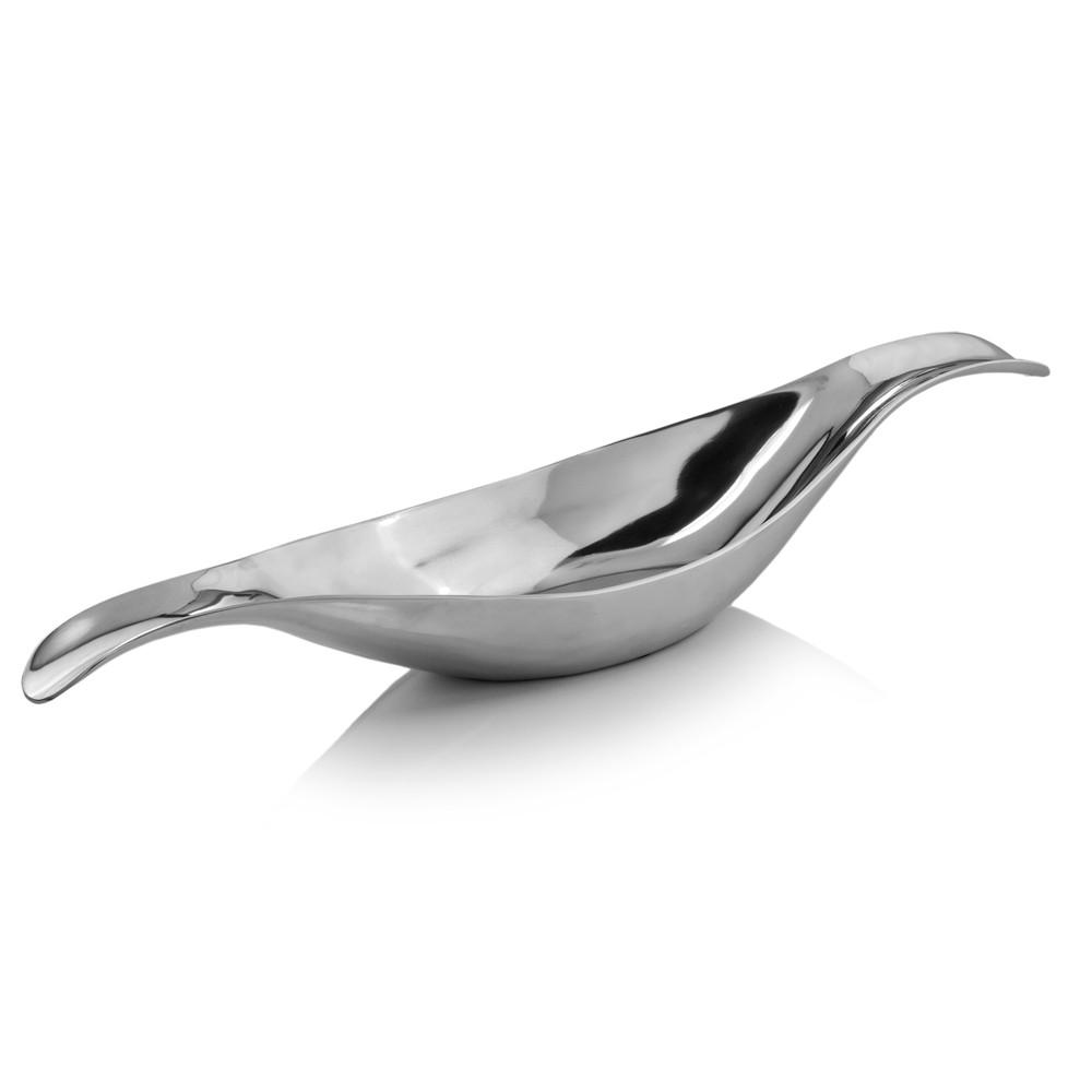 8" X 34.5" X 5.5" Silver Aluminum Long Wavy Bowl - Image 3