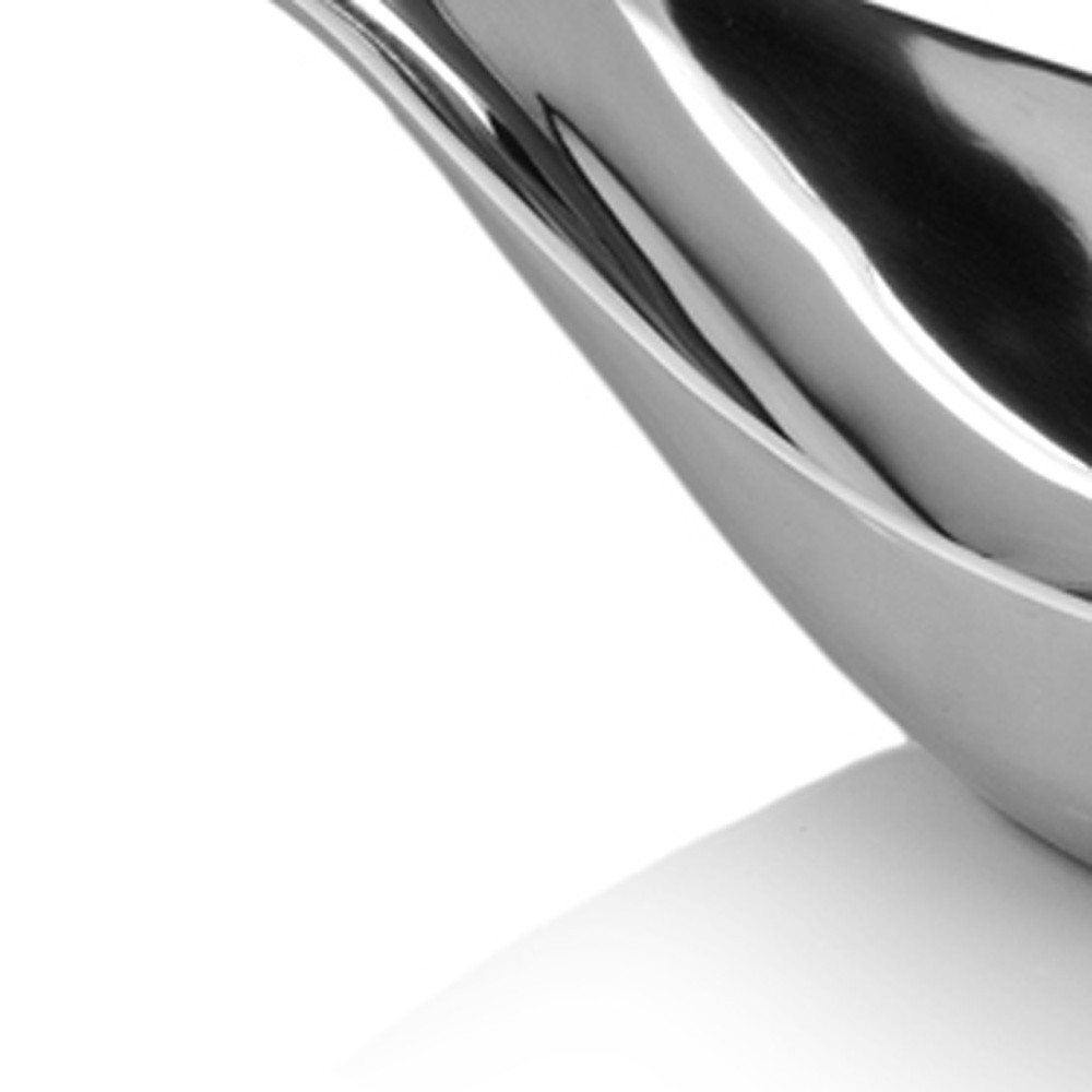 8" X 34.5" X 5.5" Silver Aluminum Long Wavy Bowl - Image 5