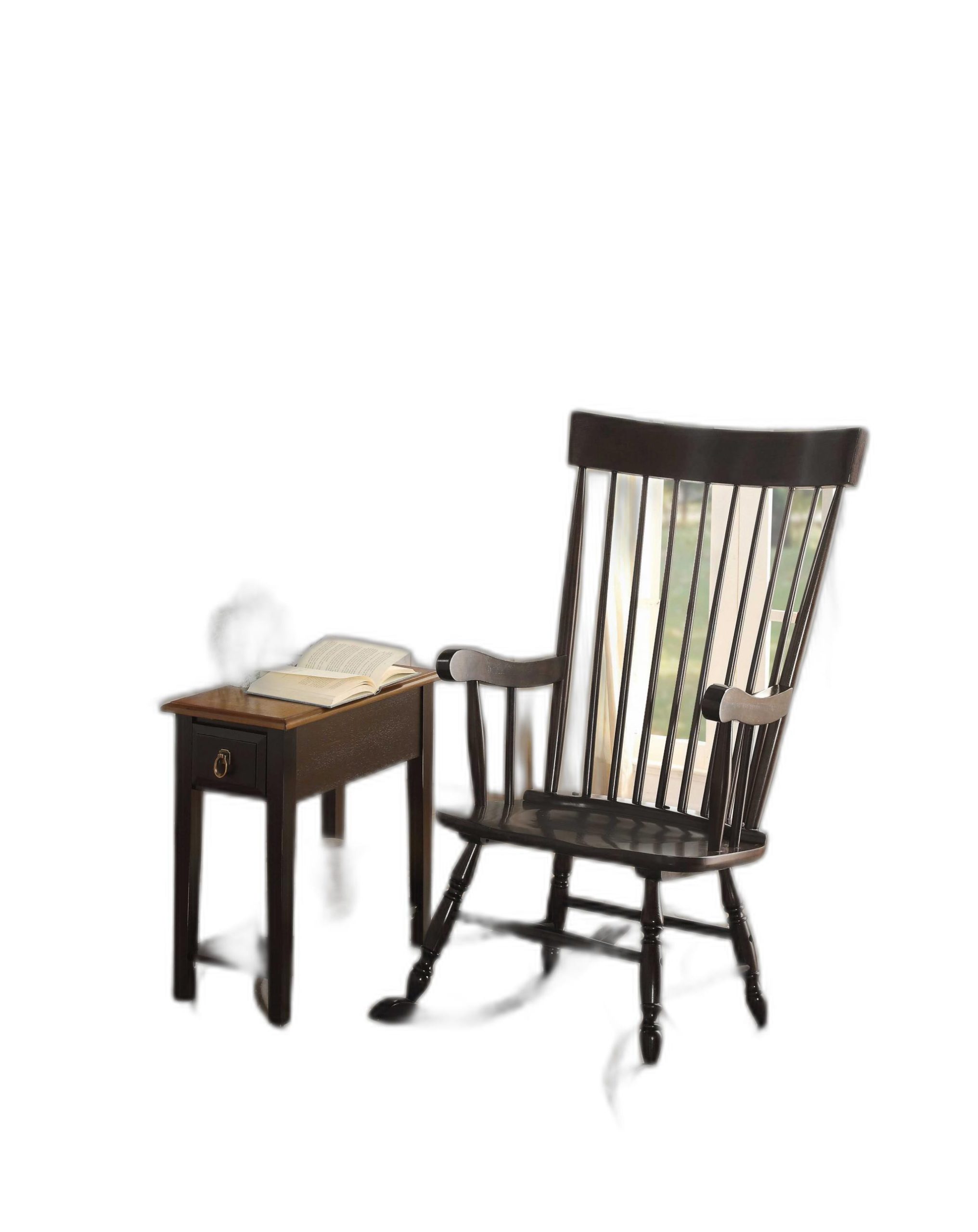 33" X 25" X 45" Black Wood Rocking Chair - Image 3