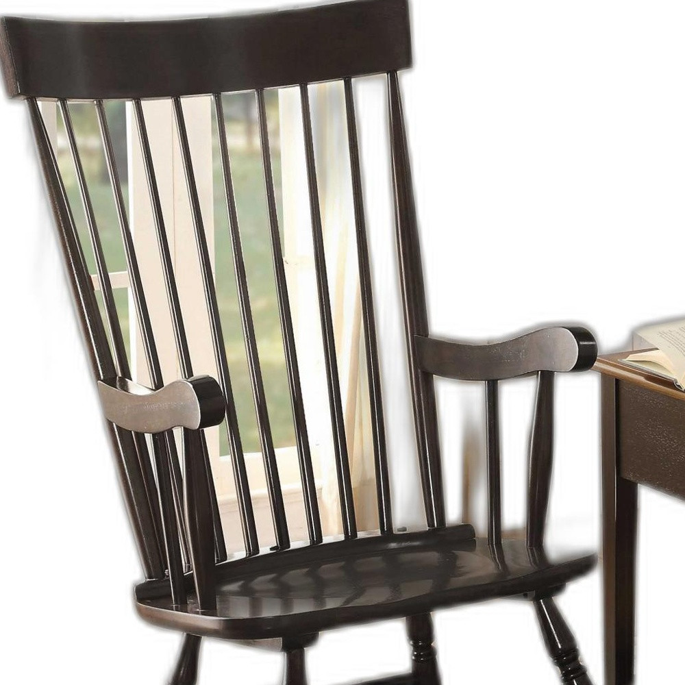 33" X 25" X 45" Black Wood Rocking Chair - Image 4