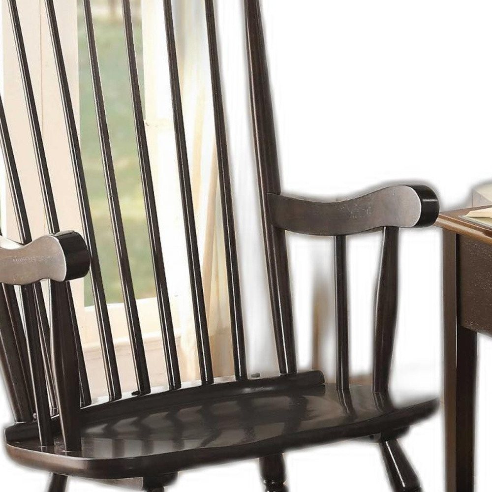 33" X 25" X 45" Black Wood Rocking Chair - Image 5