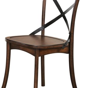 18" X 21" X 35" Dark Oak  Black Wood Side Chair Set2