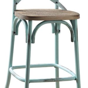 Antique Sky Oak Wooden Bar Chair