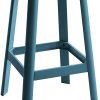 Contrast Teal and Natural Wood Bar Stool - Image 3