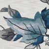 3' x 5' Ivory Blue Oversized Leaves Area Rug - Image 5