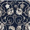 5' x 7' Navy Floral Vines Indoor Outdoor Area Rug - Image 2
