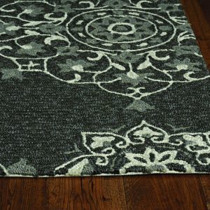 2' x 3' Charcoal Polypropylene Accent Rug