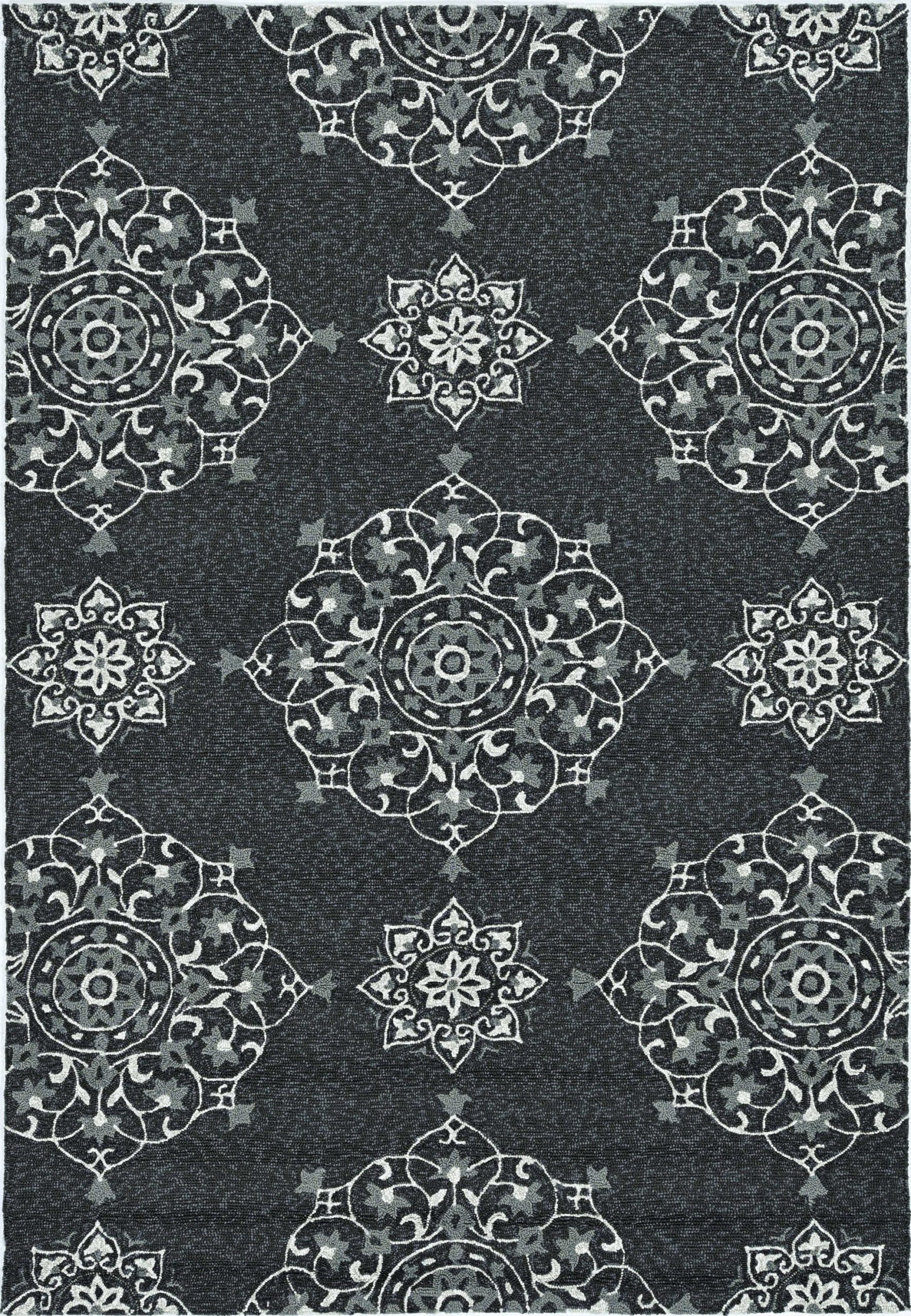 2' x 3' Charcoal Polypropylene Accent Rug - Image 2