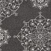 8' Charcoal Grey Hand Woven UV Treated Geometric Traditional Round Indoor Outdoor Area Rug - Image 2