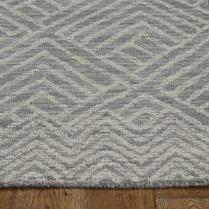 5' x 7' Ivory Geometric Pattern Wool Indoor Area Rug