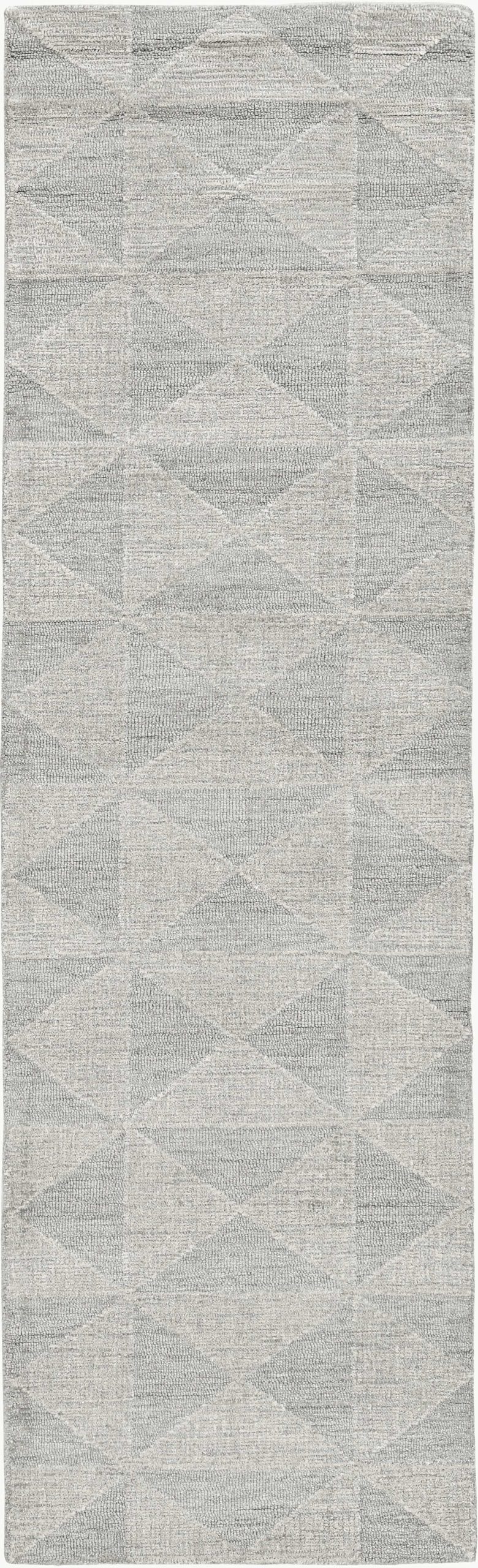 5' x 7' Ivory Geometric Pattern Wool Indoor Area Rug - Image 5