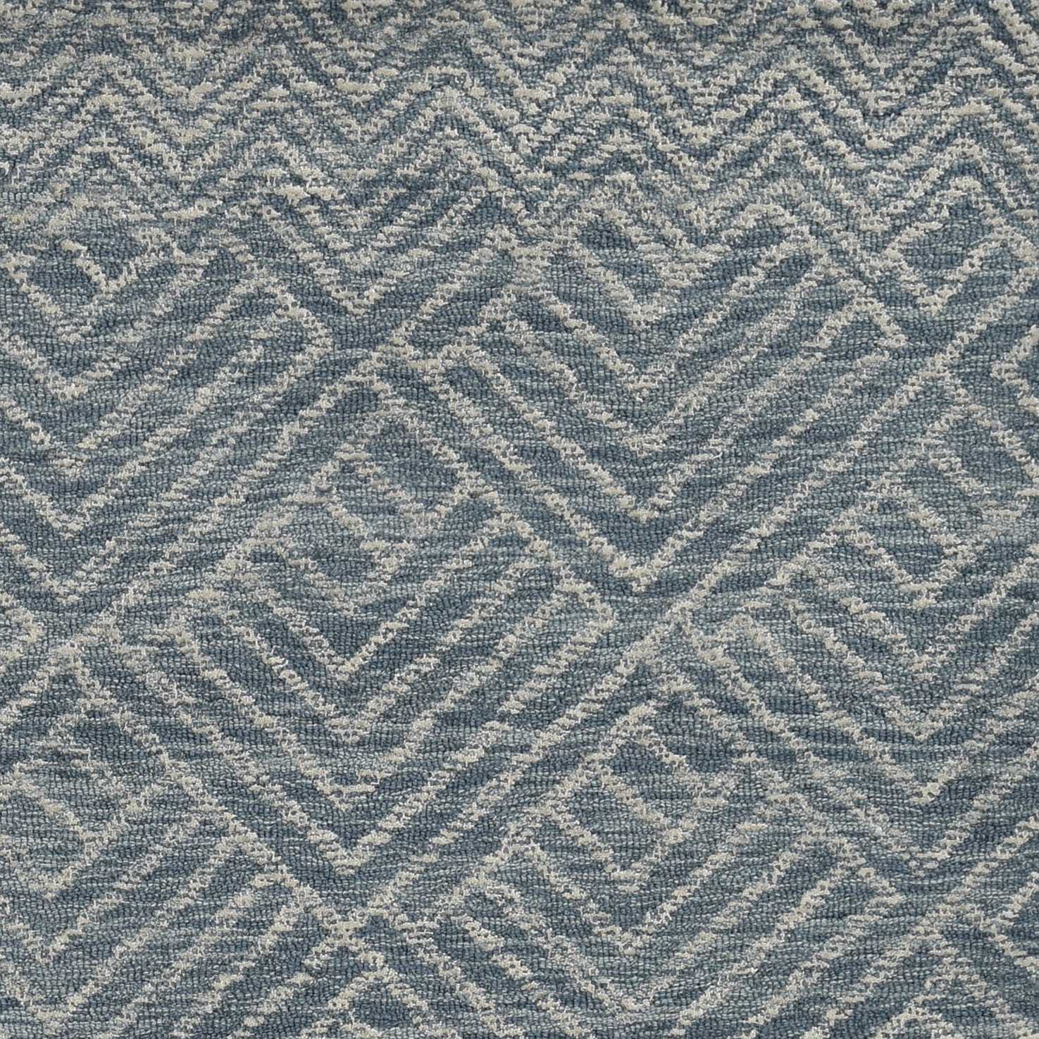 5'x7' Denim Blue Hand Tufted Space Dyed Geometric Indoor Area Rug - Image 4