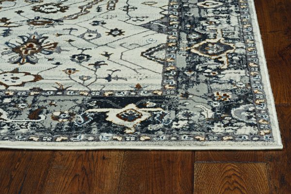 3' x 5' Ivory or Grey Bordered Area Rug - Image 2