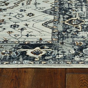 5'x8' Ivory Grey Machine Woven Traditional Indoor Area Rug