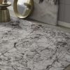 7' Ivory Grey Machine Woven Abstract Vermicular Indoor Runner Rug - Image 4