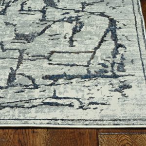 7' Grey Machine Woven Abstract  Indoor Runner Rug